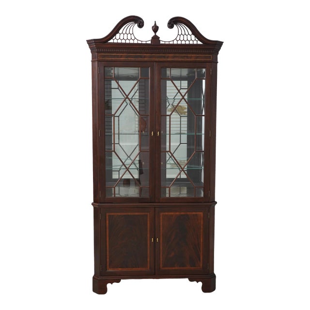 Stickley Mahogany Corner China Cabinet For Sale