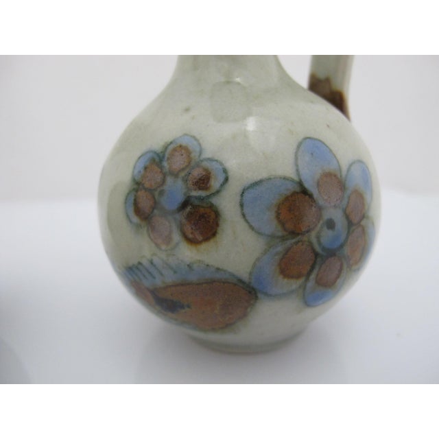 Ken Edwards El Palomar Blue Bird Mexican Tonala Folk Art Oil & Vinegar Cruets For Sale - Image 11 of 13