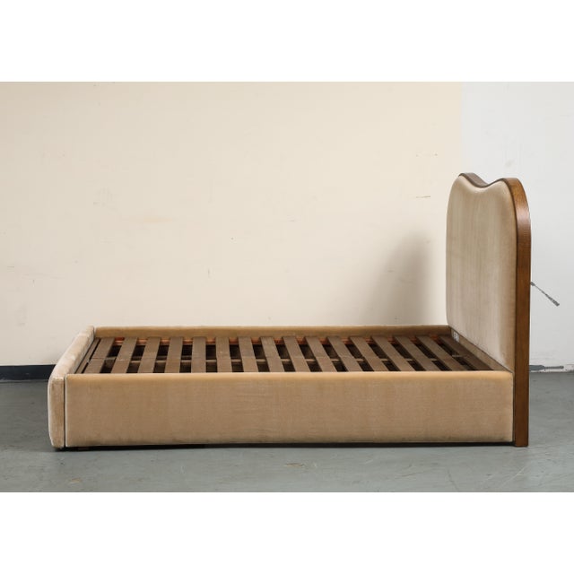 Camel Brown Upholstered Queen Bed Frame With Storage Drawer For Sale - Image 14 of 15