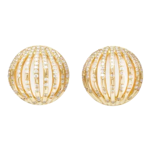 18k Yellow Gold Palm Cage Earrings - 2 Pieces