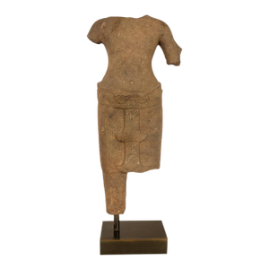 Ancient Cambodian Khmer Angkor Wat Sandstone Statue of Vishnu 12th Century Ce