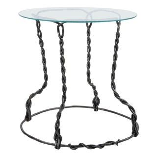 Vintage Champagne Cork Shaped Table in Wrought Iron, Italy, 1980s For Sale
