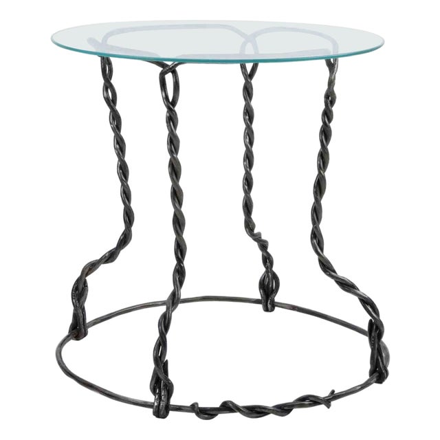 Vintage Champagne Cork Shaped Table in Wrought Iron, Italy, 1980s For Sale