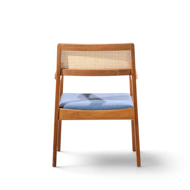 Jens Risom Model C-140 Mid Century Playboy Walnut and Cane Dining Chairs - Set of 8 For Sale - Image 9 of 12