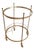 Mid Century Brass Round Rolling Serving Table With Acorn Finials & Bottle Rack For Sale