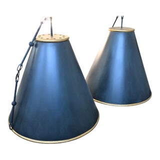 Currey & Company Pierrepont Large Black & Gold Pendant Lights – Pair For Sale