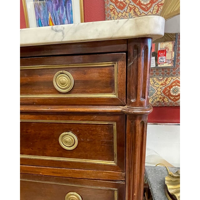 Antique French Semainier With Marble Top. Mid 19th C. For Sale - Image 9 of 12