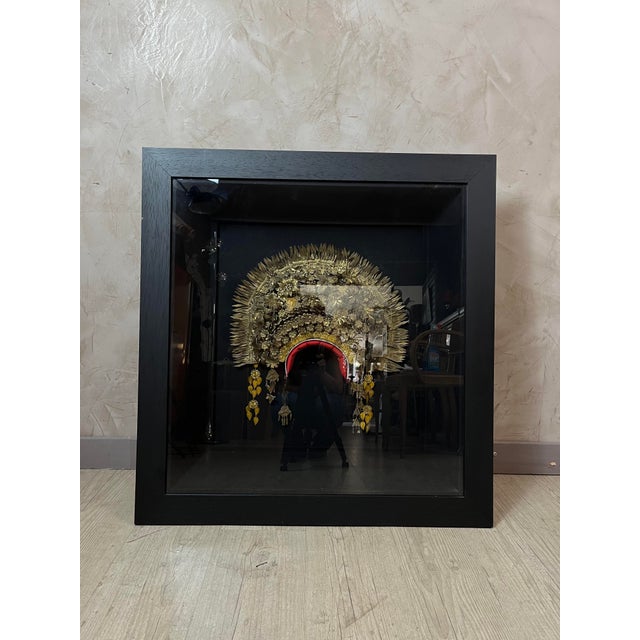 Enhance your home with this unique and authentic piece of art: a traditional Balinese brass wedding headdress, carefully...