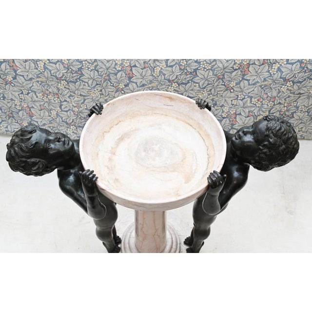 Gold Art Deco Water Font Bird Fountain in Marble and Bronze, 1930s For Sale - Image 8 of 13