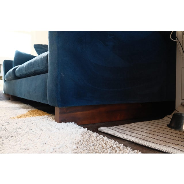 West Elm West Elm Harmony Extra Deep Sofa in Ink Blue Performance Velvet For Sale - Image 4 of 4