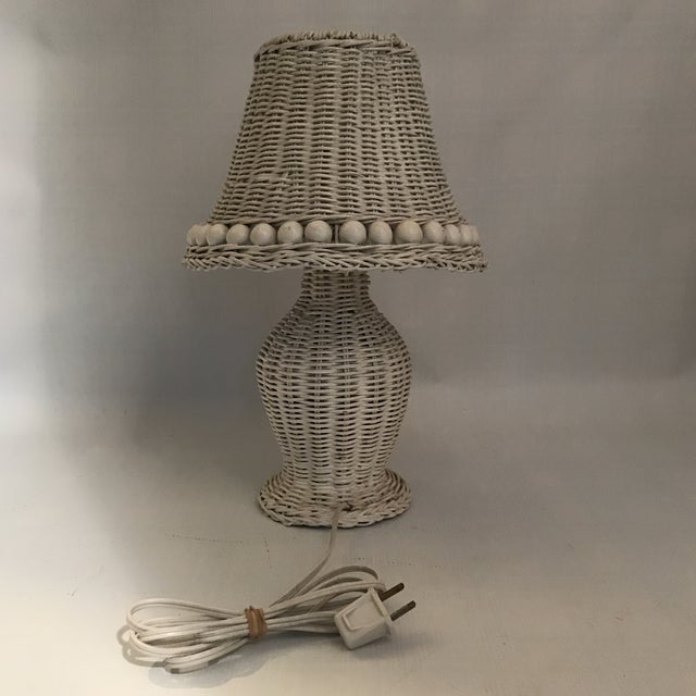 White Wicker Table Lamp Chairish