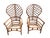 Mid-Century Modern Late 20th Century Ficks Reed Peacock Fan Balloon Back Rattan Chairs a Pair For Sale - Image 3 of 10