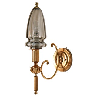Hollywood Regency Gilt Brass Sconce by Gaetano Sciolari, 1970s For Sale