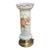 Vintage Floral Glass Table Lamp With Brass Base For Sale