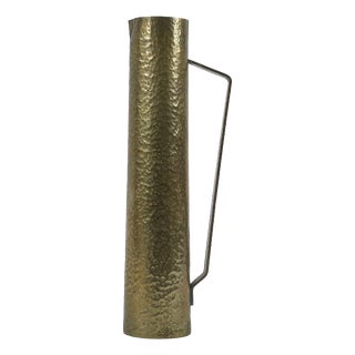 Mid-Century Hammered Brass Tall Grip Vase, Germany, 1960s For Sale