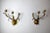 Metal Regency Italian Floral Sconces in Metallic, 1950s, Set of 2 For Sale - Image 7 of 8