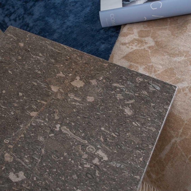 Brown Marble Top Side Table from Forzini For Sale - Image 8 of 11