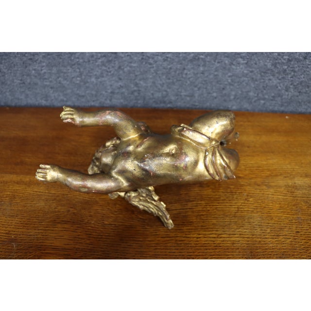 Italian Giltwood Cherub Sculpture For Sale - Image 9 of 13