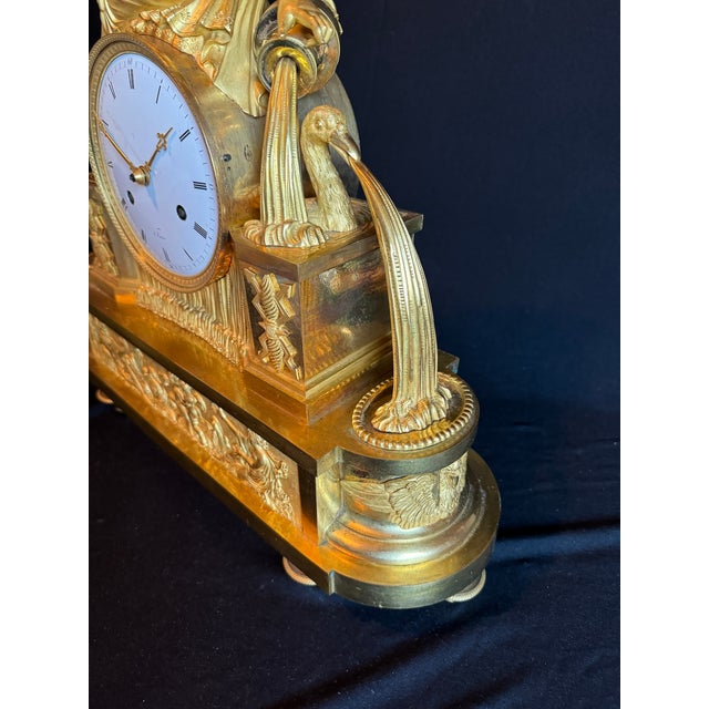 1800 French Empire Ormolu Bronze Gold Diana Goddess Clock For Sale - Image 11 of 18
