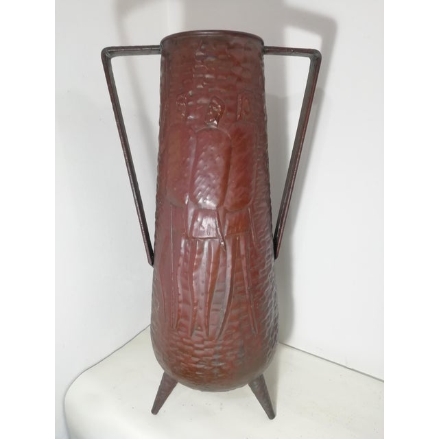 Brutalist Copper Tripod Umbrella Stand by Angelo Bragalini, Italy, 1950s For Sale - Image 10 of 10