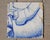 18th Century Baroque Portuguese Tile with Blue & White Figural Detail of a Nobleman Reclining, Showing a Flowing Sleeve...
