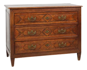Antique Handcrafted and Carved Oak Chest of Drawers, 1800s