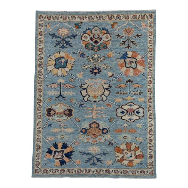 Turkish Oushak Rug 4'11" x 6'9" #17015 For Sale