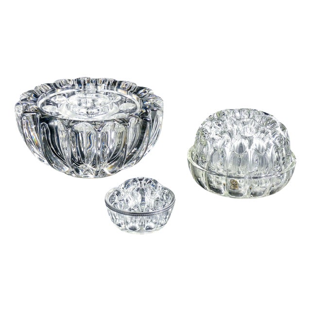 Glass Vases from VMC Reims, France, 1980s, Set of 3 For Sale