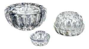 Glass Vases from VMC Reims, France, 1980s, Set of 3