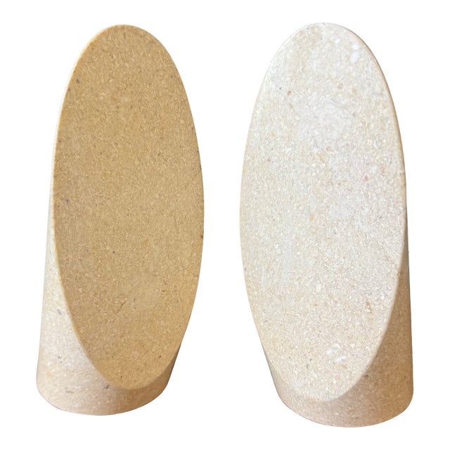 Pair of Mid 20th Century Travertine Bookends For Sale