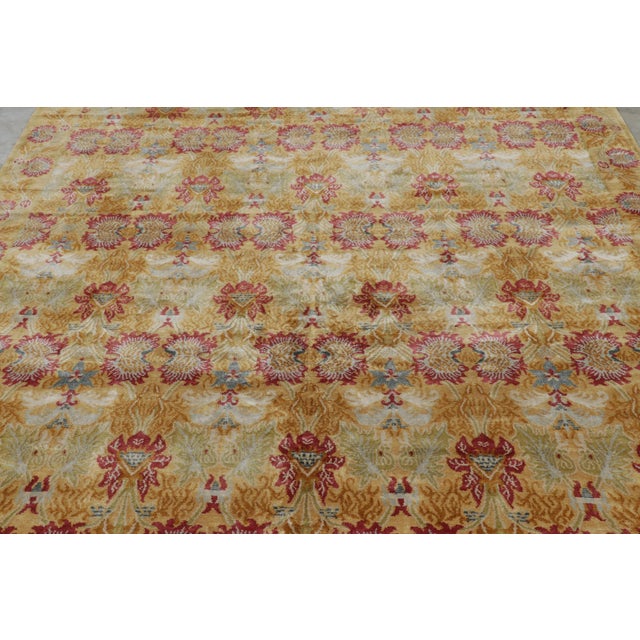 Rug & Kilim’s European Style Rug in Gold With Floral Patterns “Toledo” For Sale In New York - Image 6 of 10