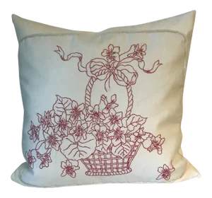 American Victorian Red Stitch Fabric Down Filled Pillow