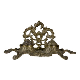 Desk Set for Writing Desk in Brass, 1890s For Sale