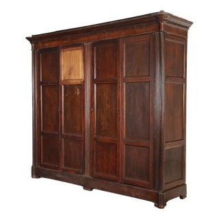 19th Century Louis Philippe Walnut Wardrobe, Italy For Sale