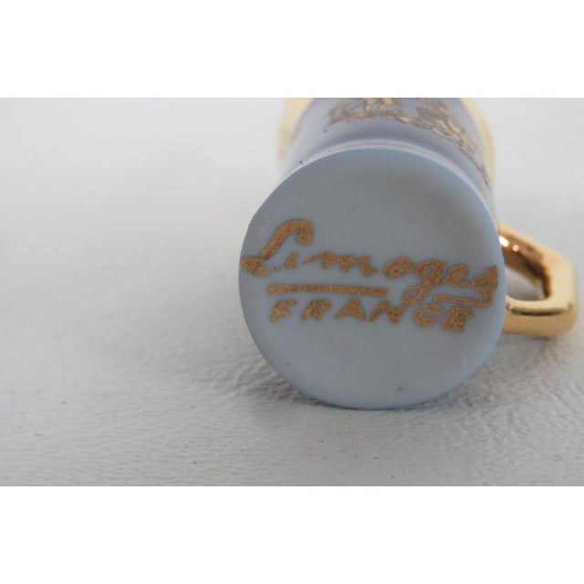 Limoges France Blue Miniature Porcelain Pitcher Gold Couple Courting Cameo 4811b For Sale In Miami - Image 6 of 12