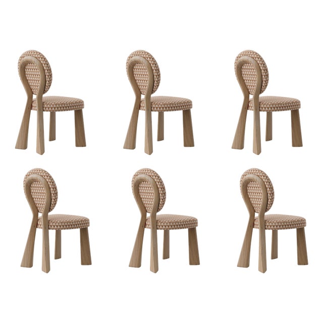 Mary II Dining Chairs with Wood or Lacquered Legs by Ottiu, Set of 6 For Sale