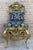 1930s Italian Rococo Style Giltwood Chair with Rich Blue Damask Upholstery For Sale - Image 4 of 18
