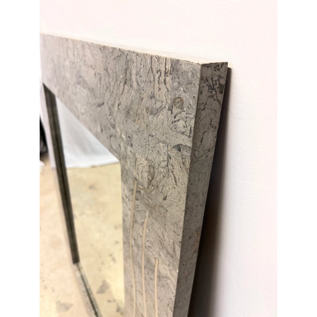 Contemporary Tessellated Stone and Chrome Inlay Mirror by Oggetti For Sale - Image 10 of 12