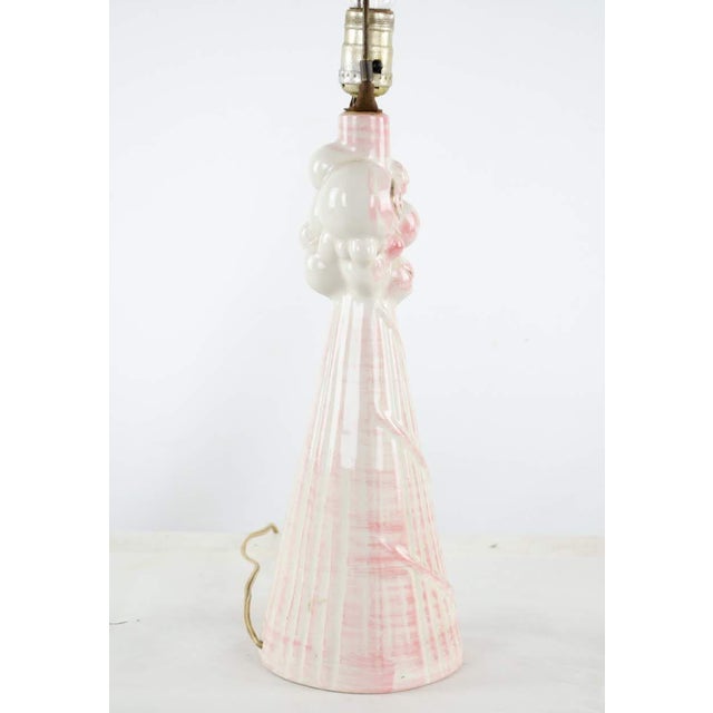 Vintage Mid-Century Ceramic Pink and White Table Lamp | Chairish
