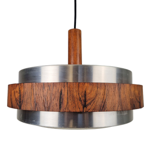 Vintage Scandinavian Pendant Lamp in Teak, 1960s