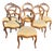 Set 6 Carved Walnut French Baloon Back Chairs For Sale