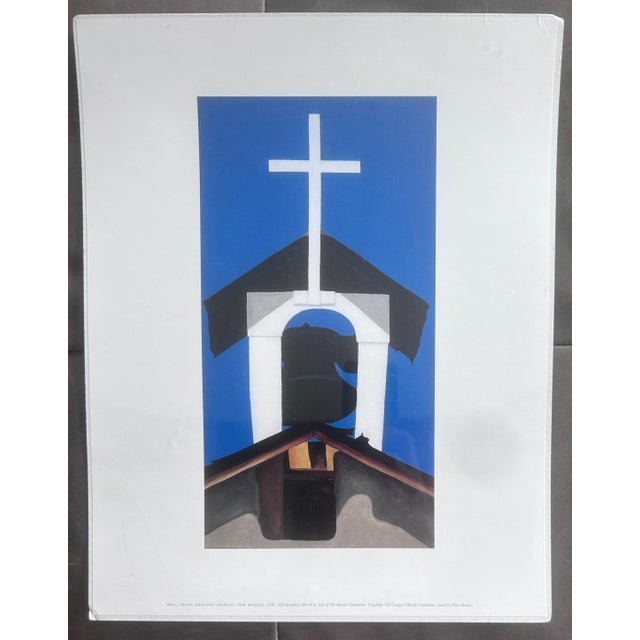 Paper Vintage Print of Georgia O’Keeffe “Bell, Cross, Ranchos Church, New Mexico” 1930 For Sale - Image 7 of 8