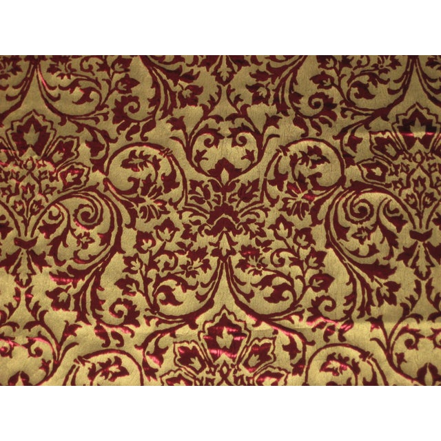 Gold Hand Printed Silk Italian Ardecora Velvet For Sale - Image 4 of 10