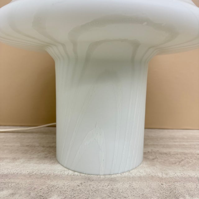 Zebra Glass Mushroom Table Lamp from Peill & Putzler, 1970s For Sale - Image 9 of 14