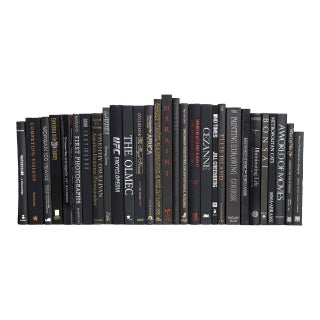 Decorative Books - Vintage Onyx Oversized Books - Black Books By The Foot For Sale