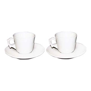 Apilco Classic Whiteware Cup & Saucer - Set of 2 For Sale