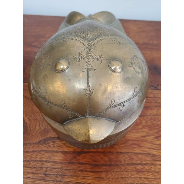 19th Century Anglo-Indian Brass Fish Box With Etched Decoration For Sale - Image 9 of 13