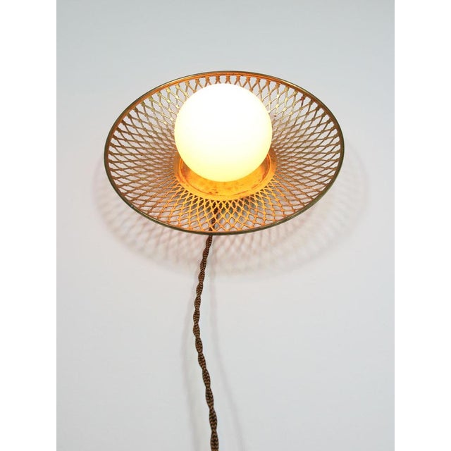 Mid-Century Intricate Wall Lamp in Brass and Opaline Glass, 1950s For Sale - Image 11 of 18