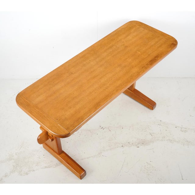 Rustic Vintage Wooden Refectory Trestle Table For Sale - Image 3 of 12