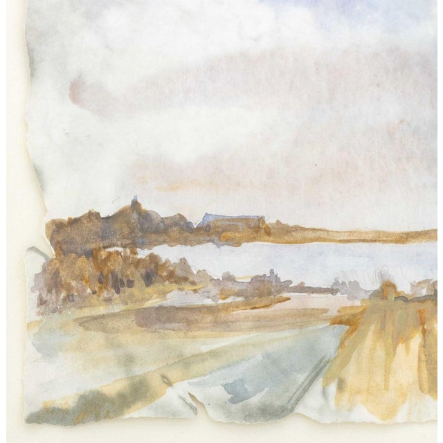 Illegibly Signed River Landscape Watercolor For Sale In New York - Image 6 of 9